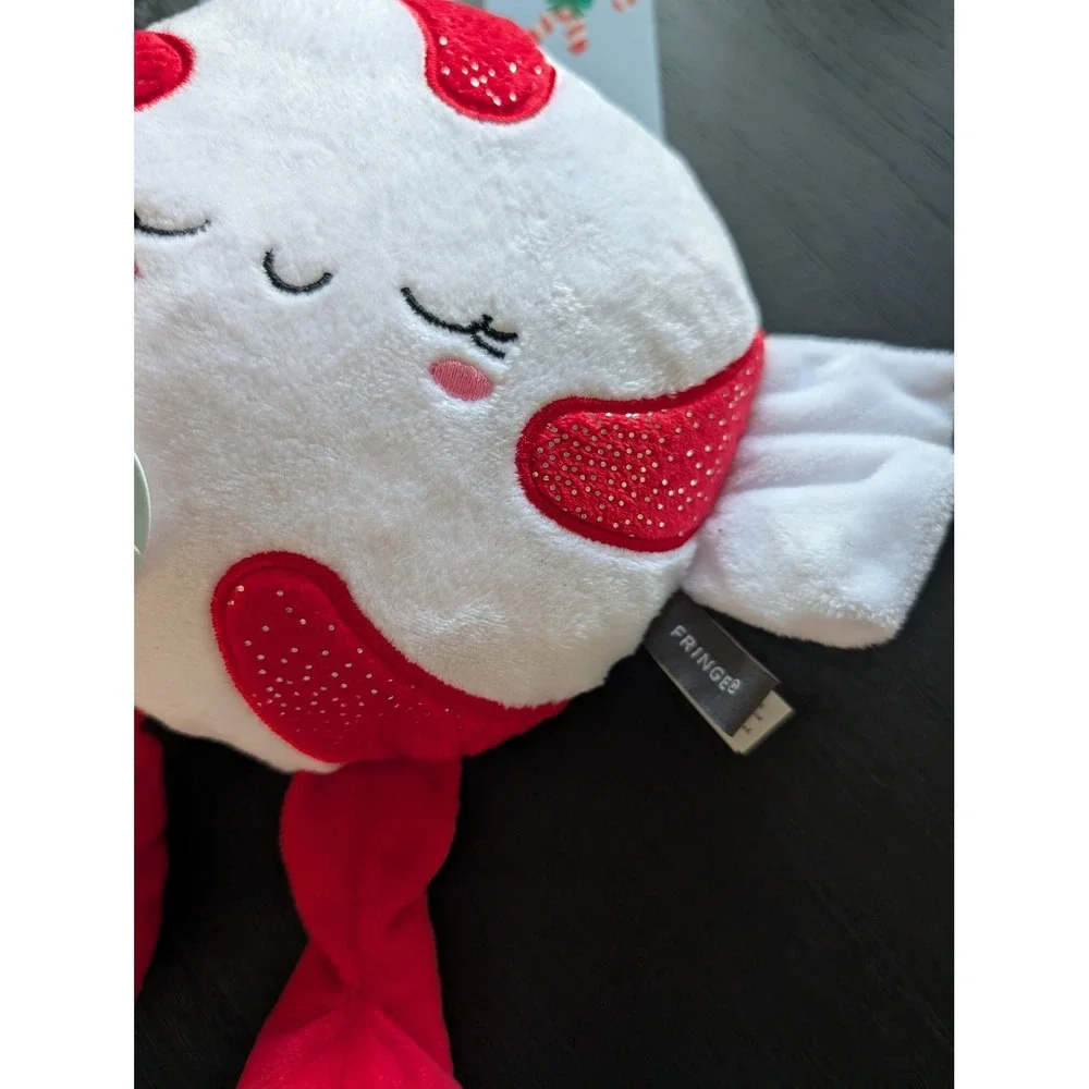 Christmas Peppermint Candy Plush Dog Toy Extra Loud Squeaker Red White New